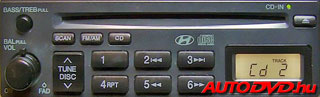 Hyundai 8 Pin CD tár csatlakozós 1 DIN (1998-2005)