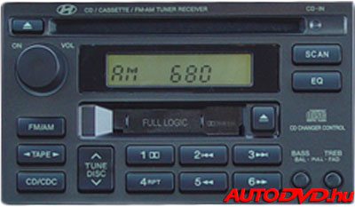 Hyundai 8 Pin CD tár csatlakozós 2 DIN (1998-2005)