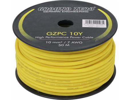 Ground Zero GZPC 10Y erősítő tápkábel, sárga 10mm²